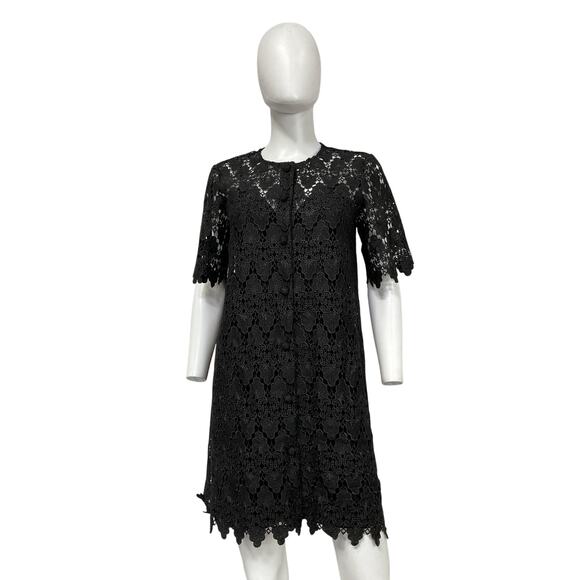 Frame 'The Lace' Black Polyester Button Front Dress Size S - NWT - Picture 2 of 5